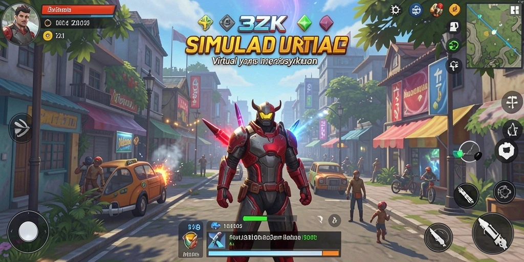 Tangkapan layar gameplay 33ZK menunjukkan interaksi dalam dunia virtual.