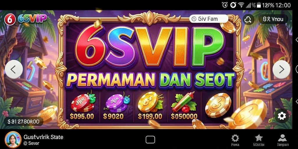 Screenshot gameplay 6SVIP menampilkan mesin slot dengan efek visual yang menarik.