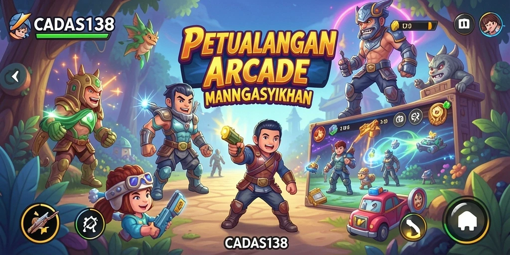 Tampilan gameplay menjelajahi dunia penuh warna di CADAS138.