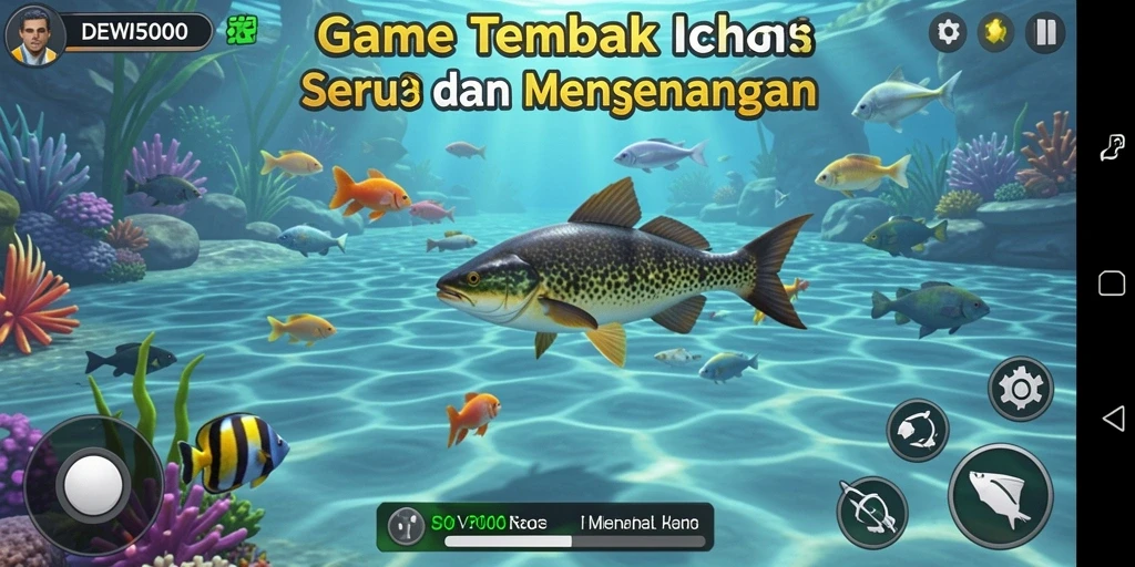 Menembak ikan dalam DEWI5000 dengan grafis memukau.