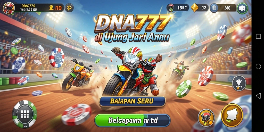 Tampilan gameplay Racing yang mendebarkan di DNA777.
