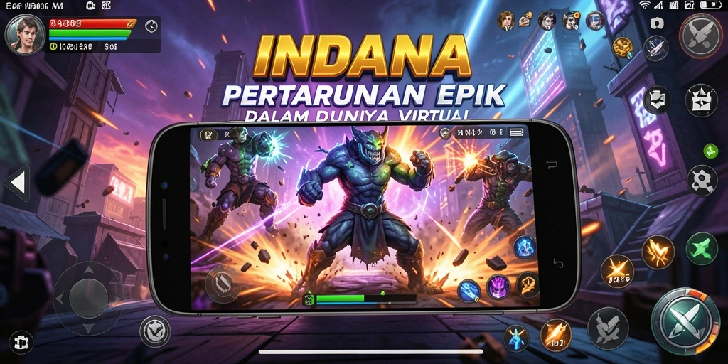 Gameplay INDAAA yang seru dan kompetitif dalam suasana Fighting.