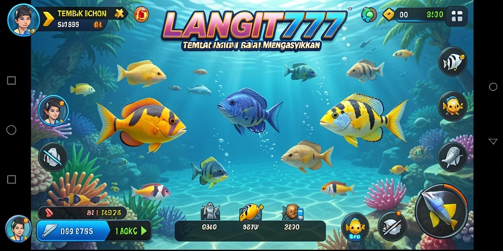 Tampilan gameplay seru menembak ikan di LANGIT777.