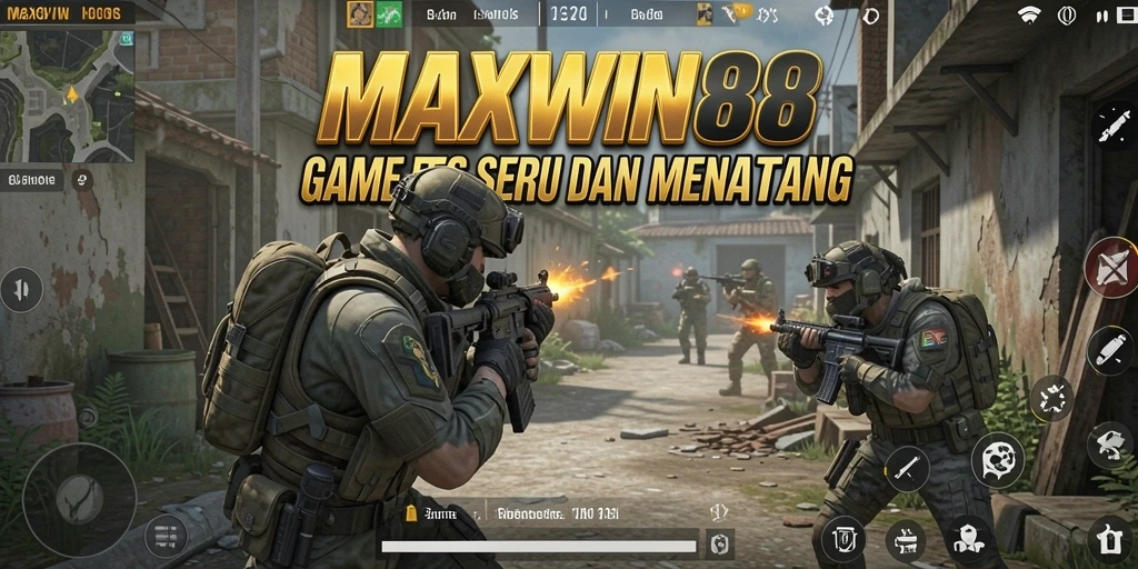 Tampilan epic dari gameplay seru di MAXWIN88 dengan aksi tembak-tembakan yang mendebarkan.