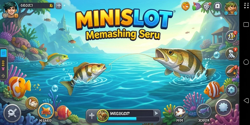 Tampilan gameplay yang menegangkan di dalam MINISLOT saat menangkap ikan.