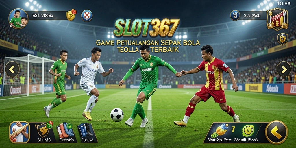 Tangkapan layar menunjukkan aksi mendebarkan dalam game sepak bola SLOT367.