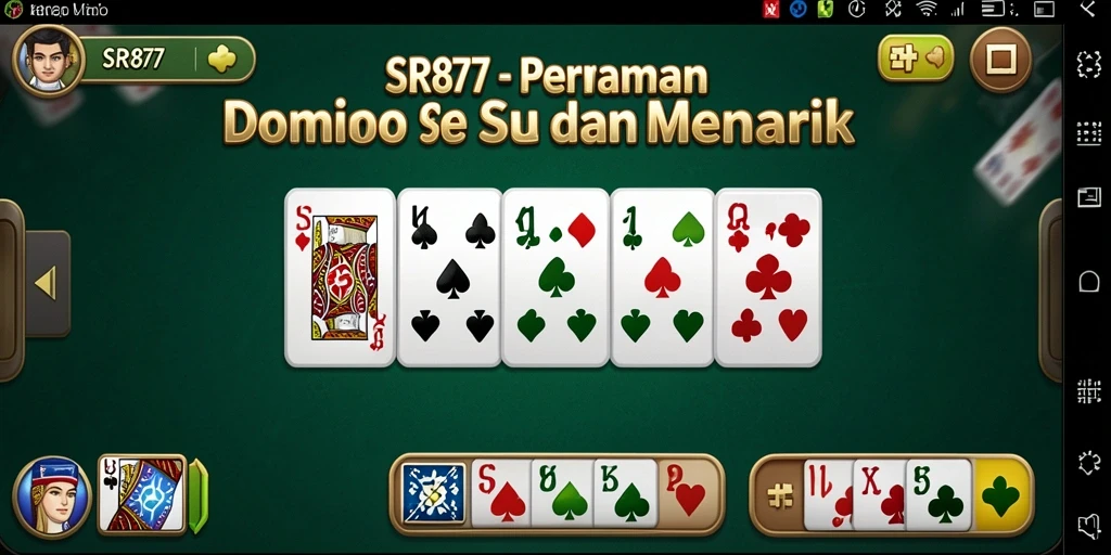 Tampilan gameplay SR877 yang menampilkan permainan Domino yang menarik.