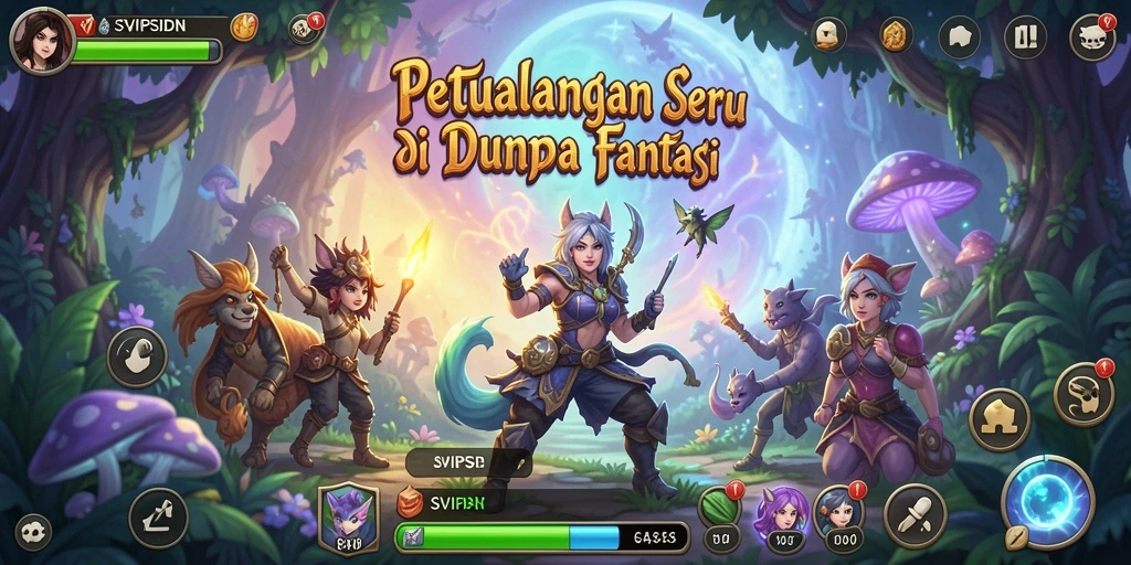 Screenshot gameplay SVIPSIDN menampilkan petualangan menakjubkan di hutan mistis.