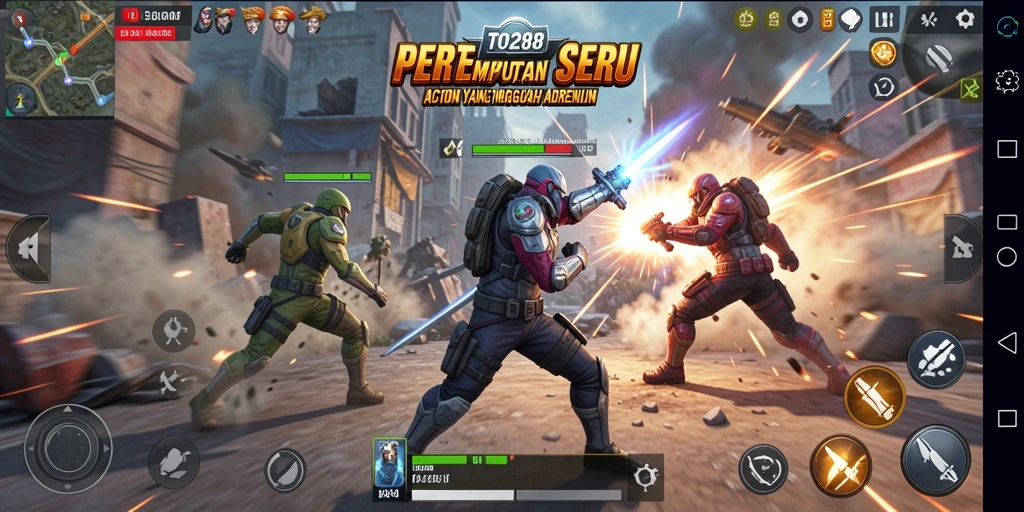 Gameplay TO288 yang seru dengan aksi pertempuran nyata.