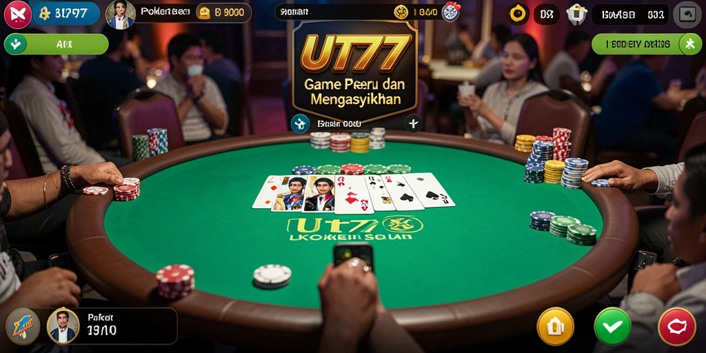 Tampilan gameplay Poker yang mendebarkan dan interaktif.