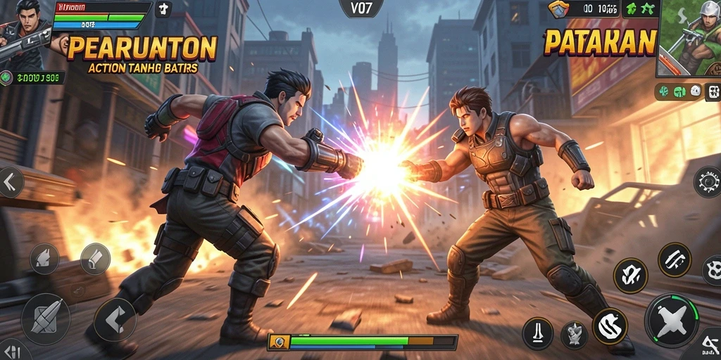 Tampilan gameplay V07 yang mendebarkan dan penuh aksi.